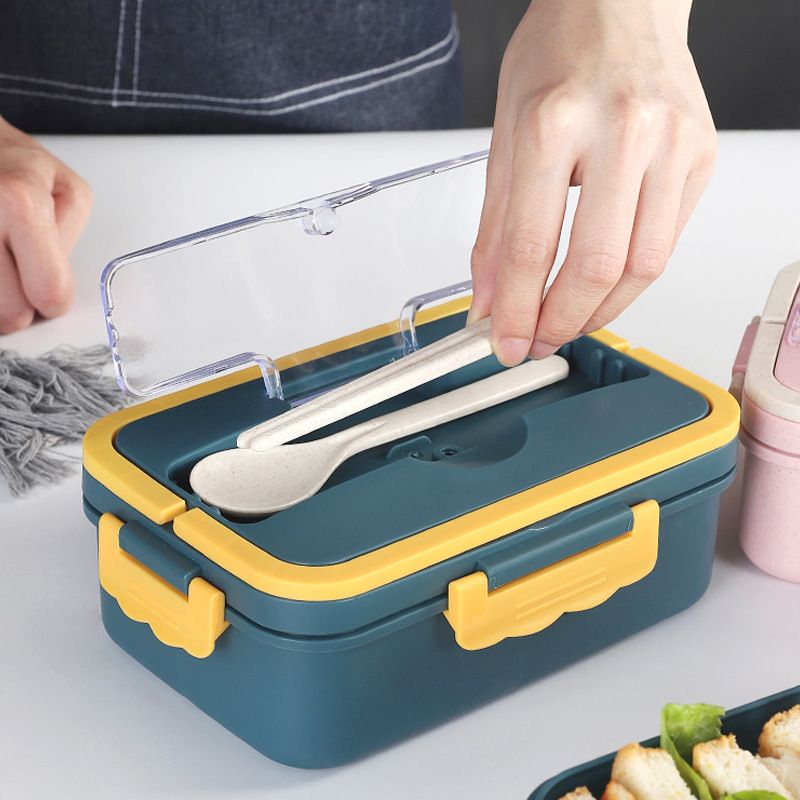 Fiambrera Bento al por mayor de trigo + PP, fiambrera Bento apta para microondas