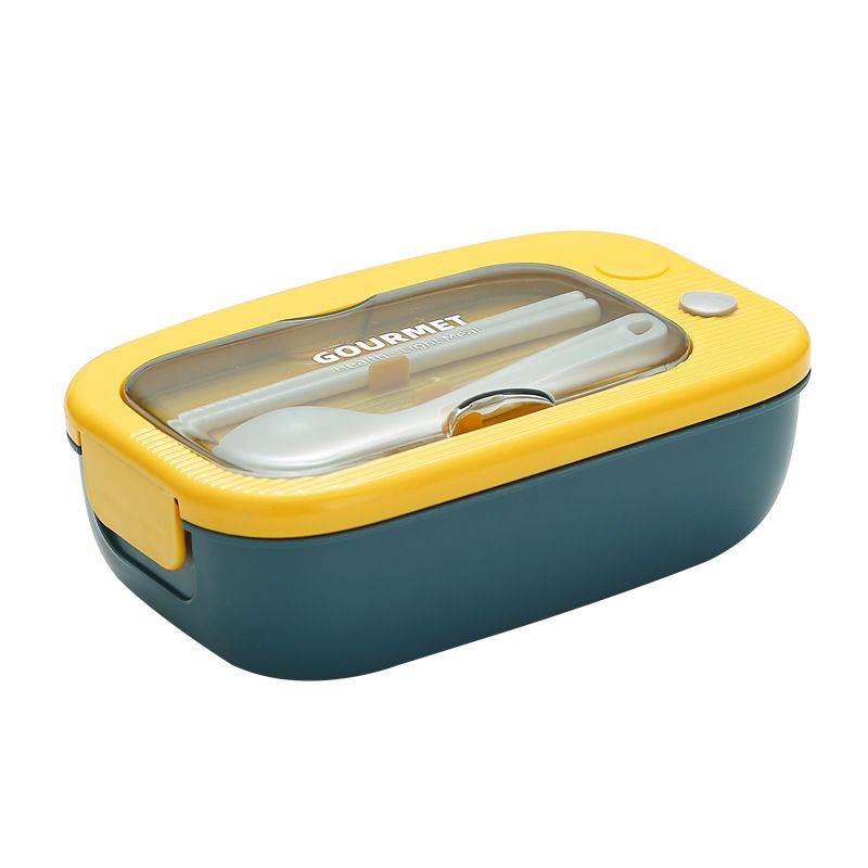 Japanese Style Student Minimalist Compartment Lunch Bento Box Office Worker Portable Lunch Box Microwave Safe Heating with Cutlery