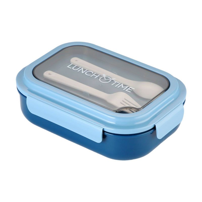 Minimalist Japanese Style Compartment Student Plastic Lunch Box Office Worker Lunch Bento Box Microwave Safe with Spoon and Fork