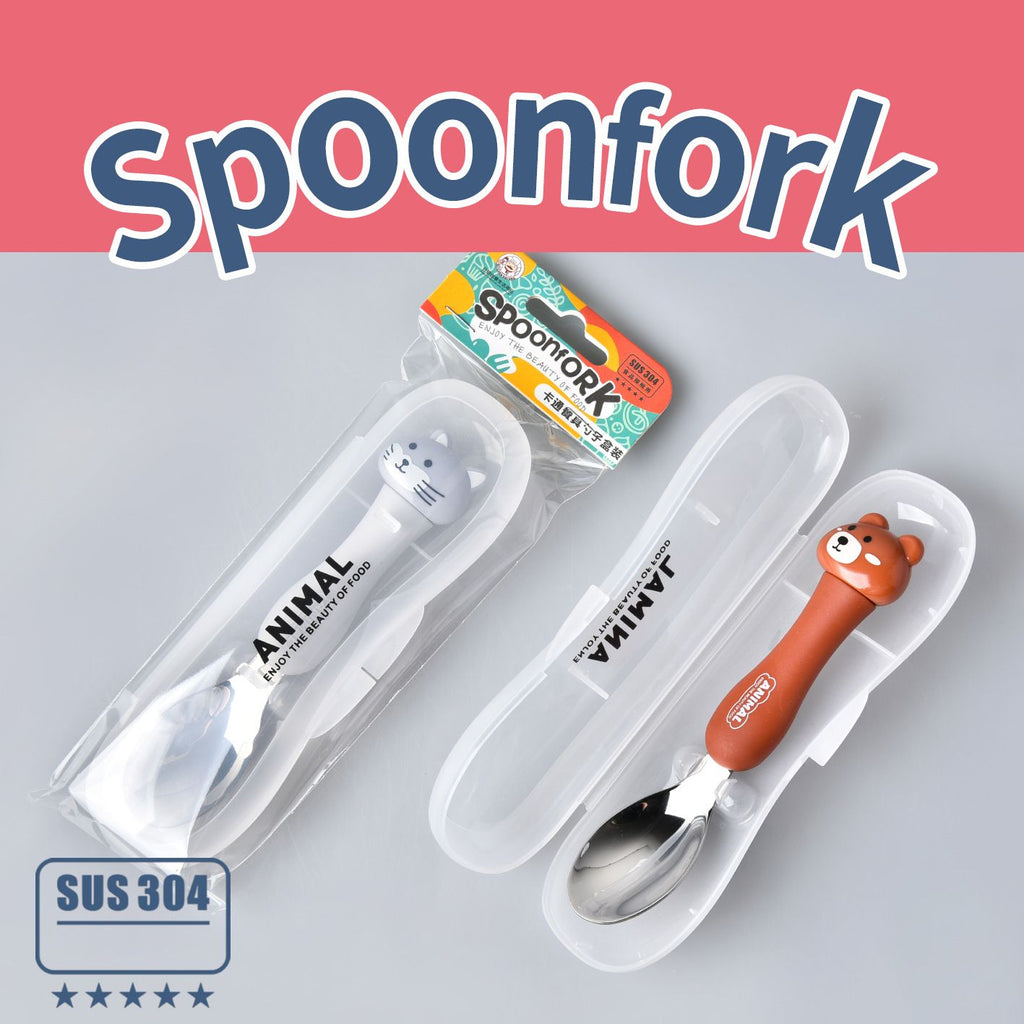 Creative Cartoon 304 Stainless Steel Kids Tableware Baby Eating Feeding Spoon Travel Portable Single Pack