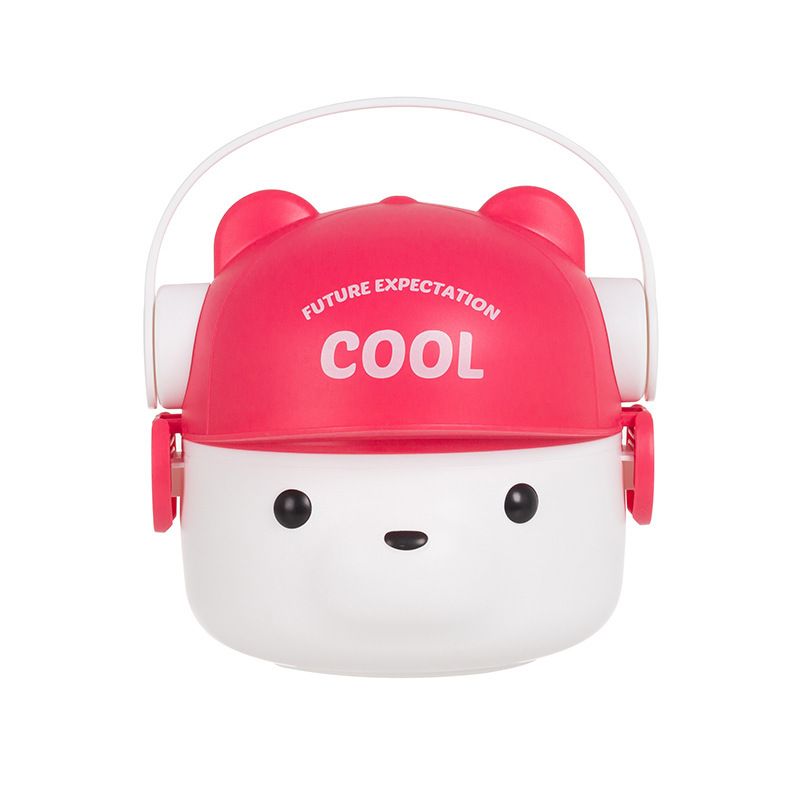 Creative Cartoon Student Plastic Lunch Box with Handle Office Worker Portable Microwave Safe Heating Lunch Bento Box