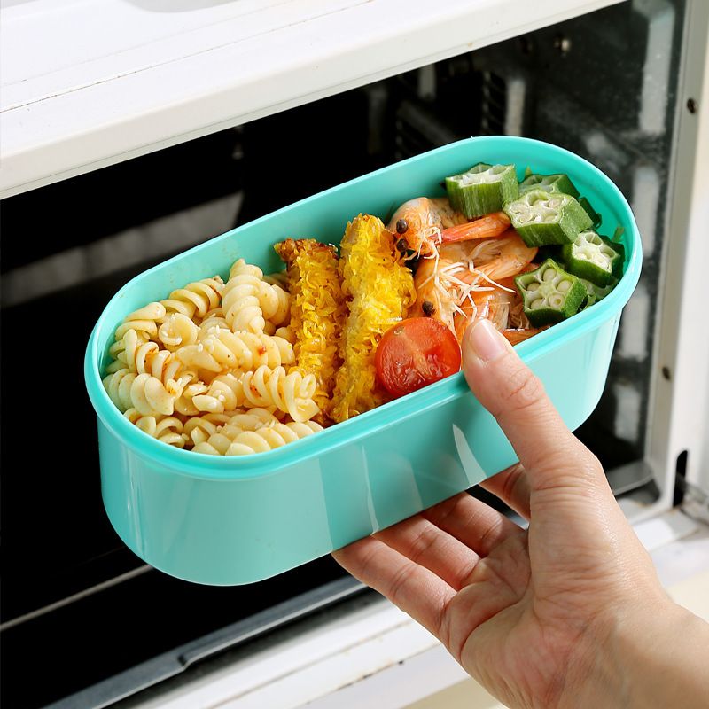 Kids Cartoon Plastic Lunch Box Student Lunch Bento Box with Cutlery Outdoor Portable Food Container