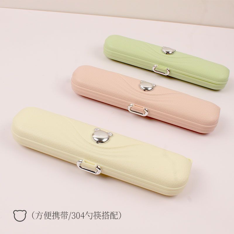 Creative 304 Stainless Steel Tableware Set Student Portable Travel Spoon and Chopsticks 2-Piece Set Gift Kids Outdoor Tableware