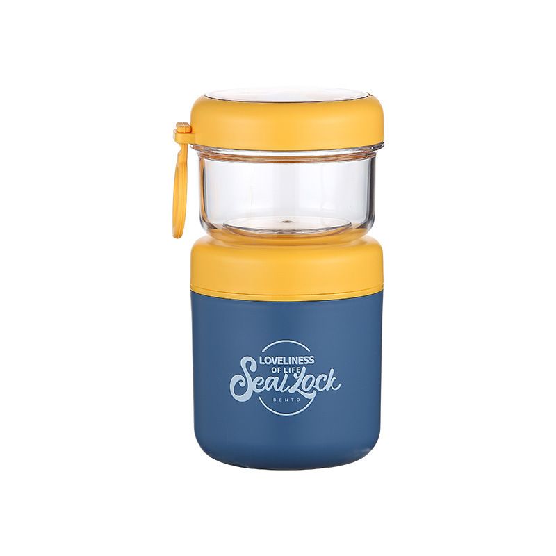 Office Worker Portable 304 Stainless Steel Large Capacity Transparent Soup Cup and Porridge Jar Student Oatmeal Cup Salad Cup