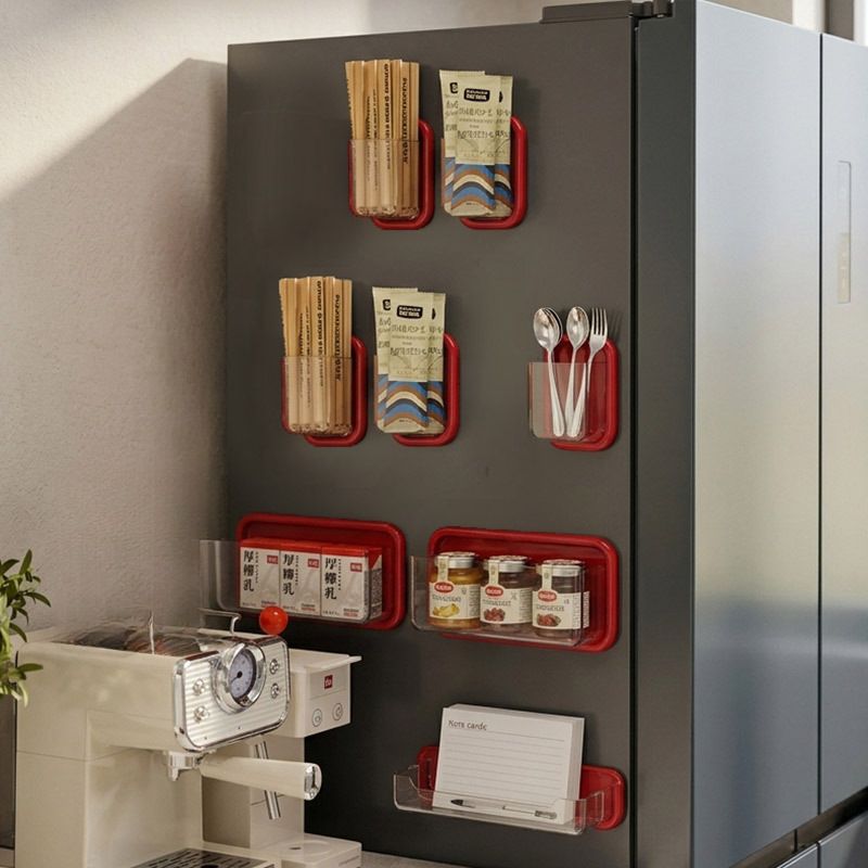 Household Fridge Magnetic Storage Box Storage No-Drill Kitchen Cling Film Fresh-Keeping Bag Organizer Rack