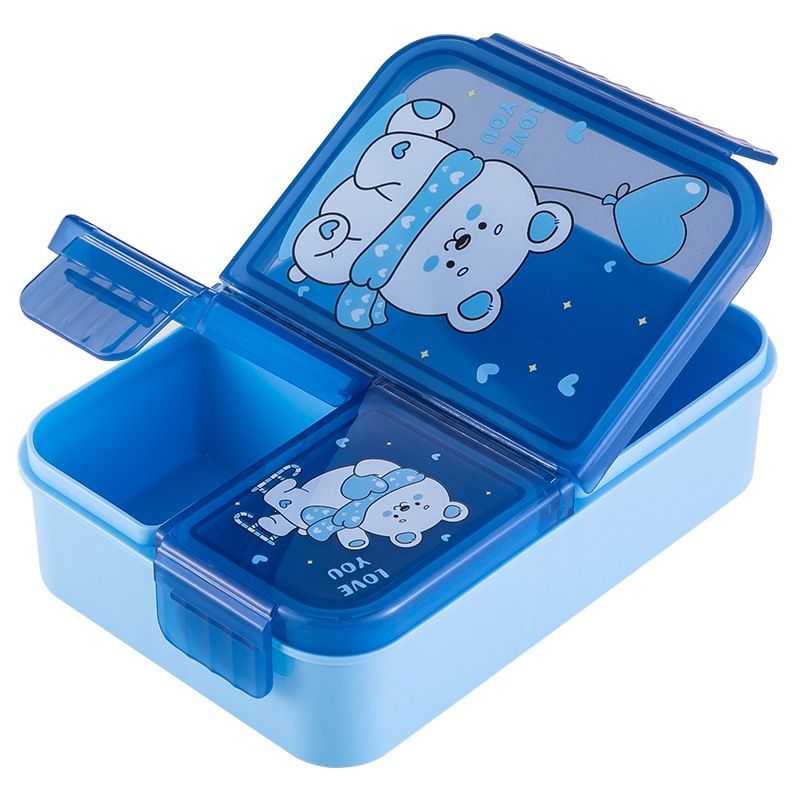 Cartoon Kids Compartment Lunch Box Bento Box Student Bento Box Microwave Heating Fridge Refrigerated Freshness Box