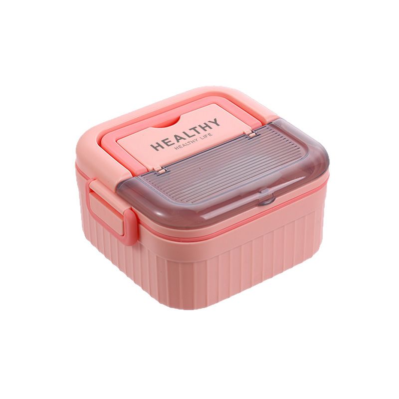 Office Worker 304 Stainless Steel Minimalist Lunch Box Student Lunch Bento Box Portable Food Container with Cutlery Spoon