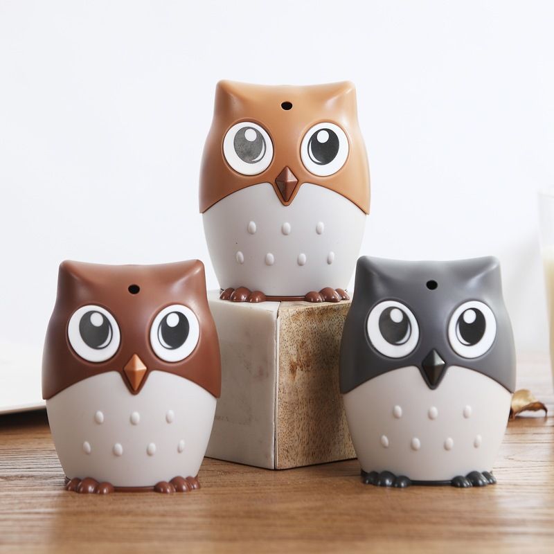 Household Plastic Cartoon Toothpick Box Push-Type Toothpick Bottle Automatic Owl Toothpick Dispenser Living Room Bedroom Toothpick Jar