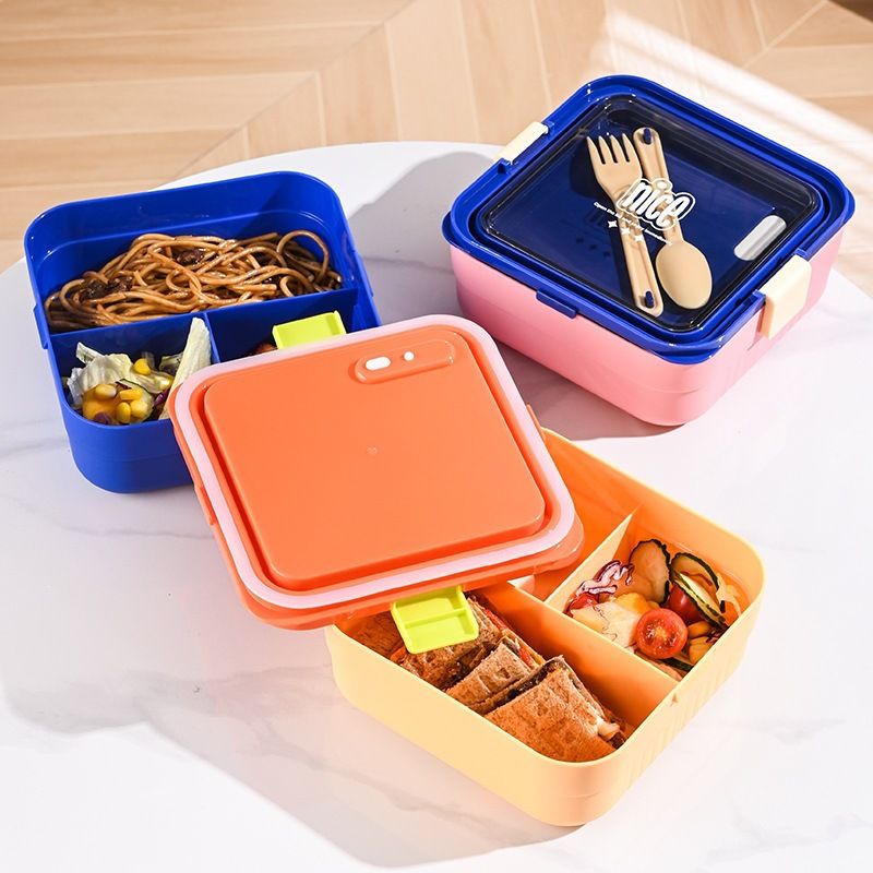 Fiambrera Bento de Plástico al por Mayor, Recipiente Portátil para Preparar Comidas