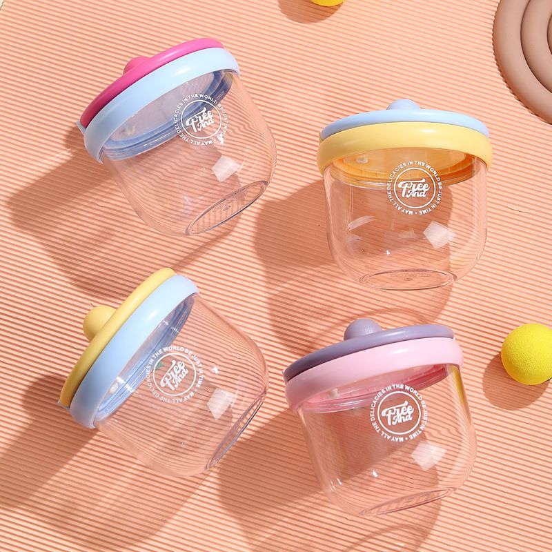 Stylish Student Breakfast Cup Transparent with Lid Spoon Cereal Cup Office Worker Portable Salad Cup