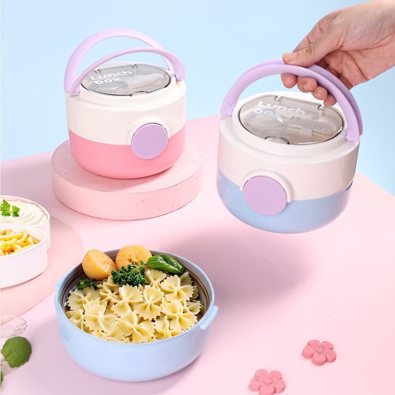 Fiambrera Bento de acero inoxidable al por mayor, recipiente portátil a prueba de fugas para el almuerzo