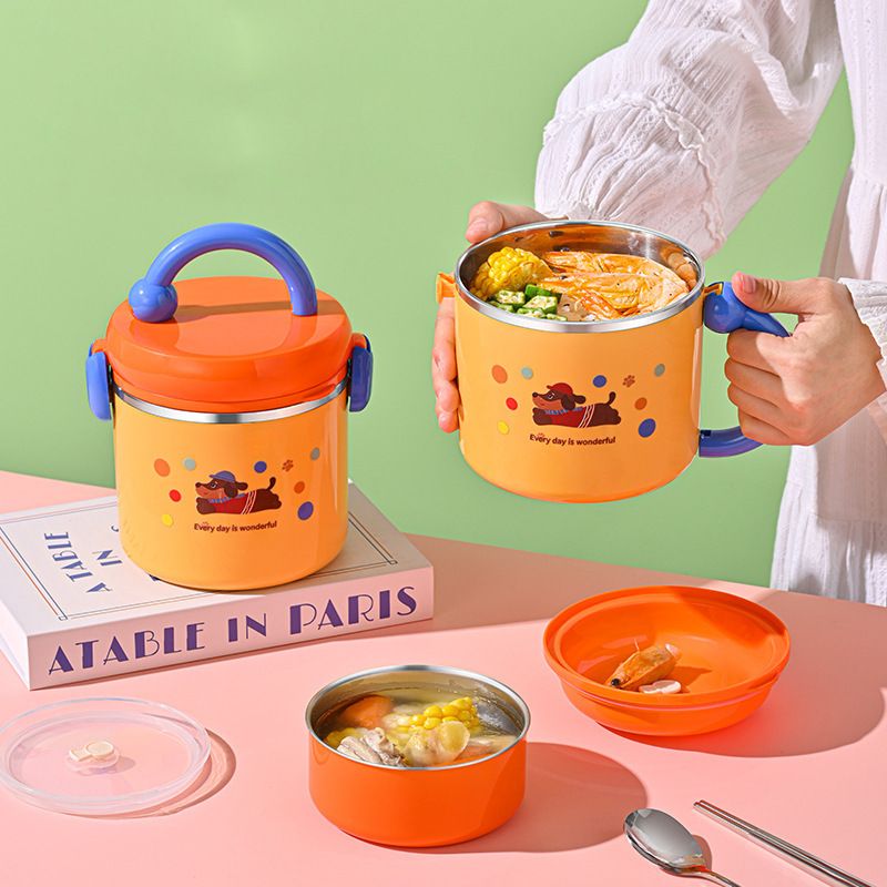 Student 304 Stainless Steel Dopamine Lunch Box Stylish Large Capacity with Lid Portable Lunch Box Bento Box