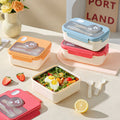 Caja de almuerzo bento de plástico al por mayor, fiambrera bento estilo japonés apta para microondas