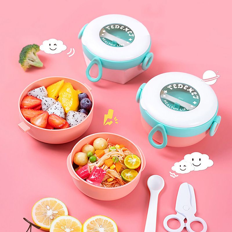 Kids Round 304 Stainless Steel Baby Food Bowl Set Baby Baby and Infant Feeding Tableware INS Lunch Box Bento Box