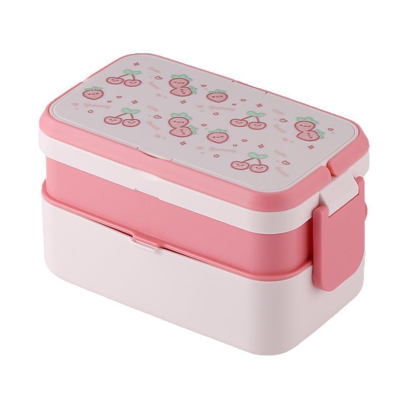 Student Cartoon Japanese Style Double-Layer Lunch Box Office Worker Portable Microwave Safe Bento Box Food Container