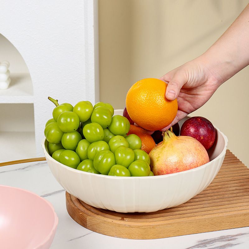 INS Style Household Living Room Plastic Fruit Plate Large Capacity Round Square Snack Sunflower Seeds Storage Dried Fruit Plate Wholesale