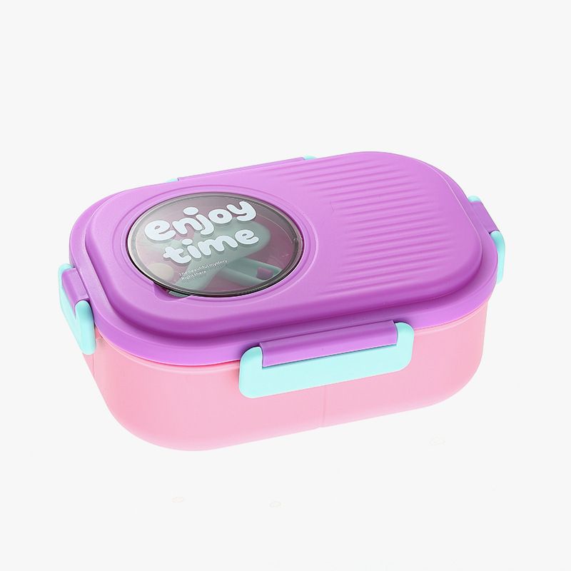 Stylish Double-Layer Lunch Box Office Worker Girls Stainless Steel Lunch Box Student Portable Plastic Buckle Food Container