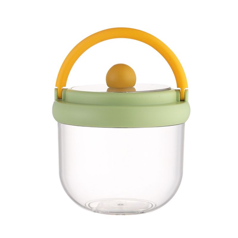 Stylish Student Breakfast Cup Oatmeal Cup with Lid Tableware Round Fresh-Keeping Storage Portable Lunch Box