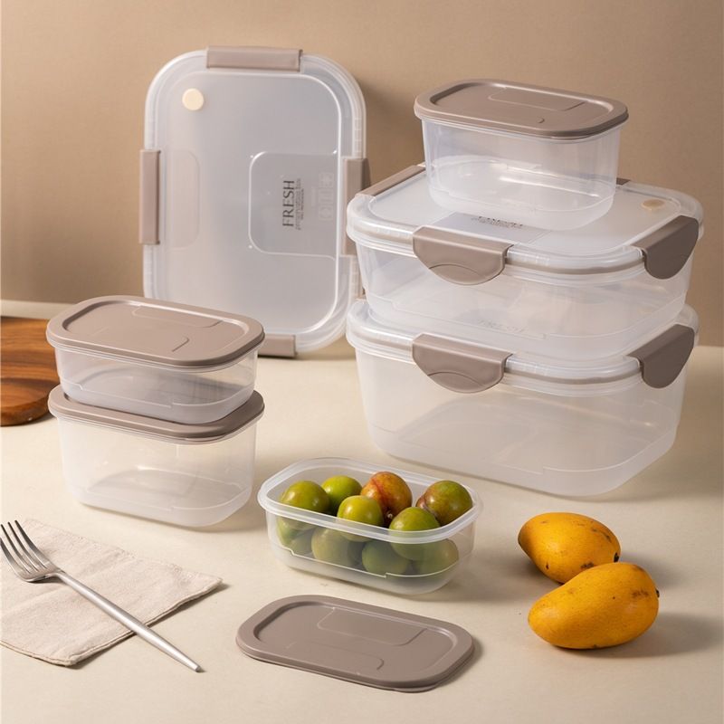 Kitchen Fridge Refrigerated Freshness Box Set Household Plastic Transparent Storage Box Microwave Safe