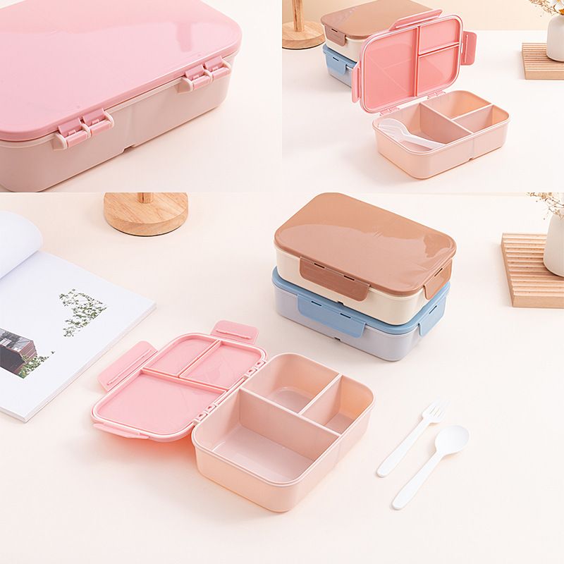 Minimalist Student Flip-Top Compartment Lunch Box Adult Portable Lunch Bento Box Microwave Safe Heating Picnic Food Container