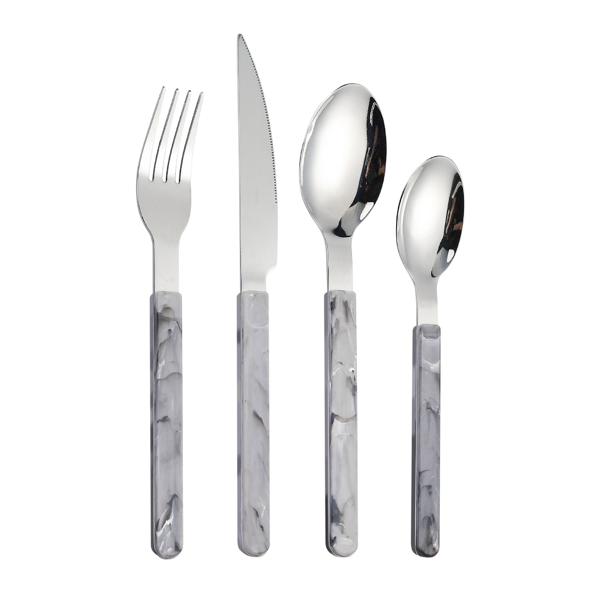 New Steak Knife and Fork Small Knife, Fork and Spoon Marble Pattern Spoon and Fork Stainless Steel Tableware Set