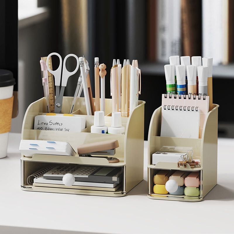 Minimalist Student Dorm Desktop Compartment Stationery Storage Box Office Large Capacity Organizer Rack Organizer Box
