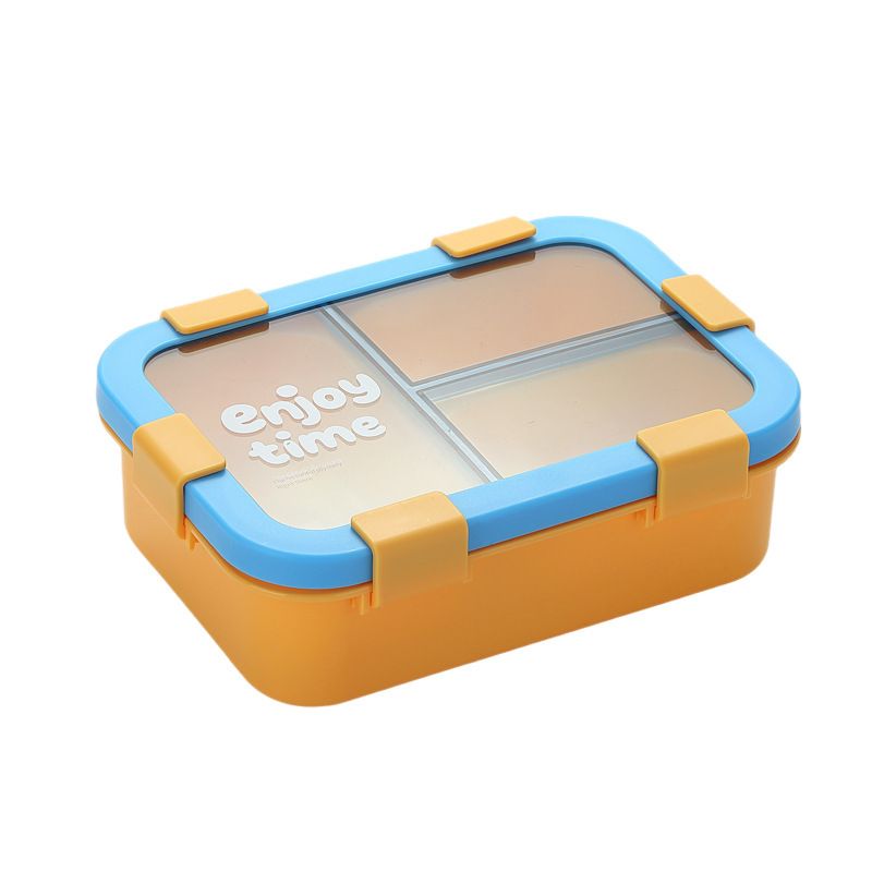 Minimalist Student Large Capacity Compartment Plastic Lunch Box Office Worker Portable Takeout Bento Box Microwave Safe Heating