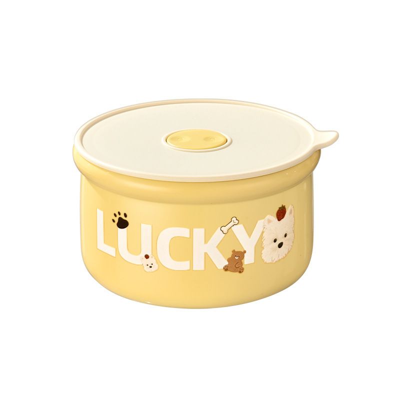 Student Cute and Fun Cartoon 304 Stainless Steel Round Freshness Box Office Worker Lunch Box Food Container