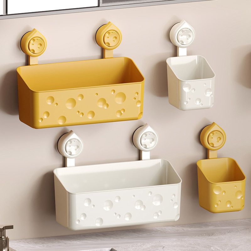 Bathroom Bathroom Draining Storage Rack Kitchen Seasoning Bottle Storage Box Suction Cup Wall-Mounted No-Drill Organizer Rack