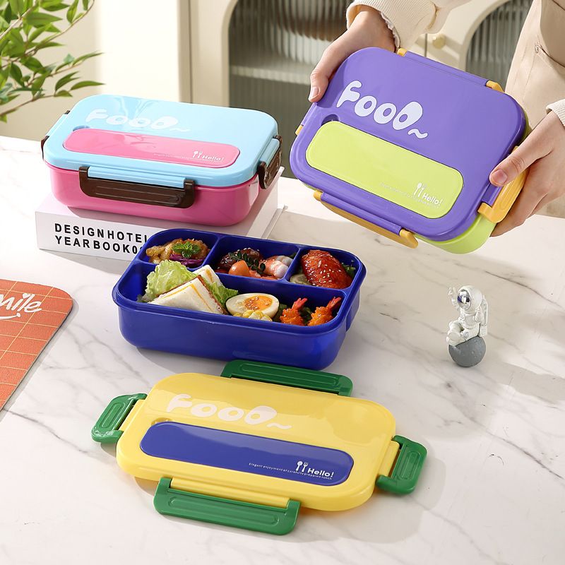 Student Minimalist Plastic Compartment Cafeteria Takeout Lunch Box Office Worker Portable Lunch Bento Box