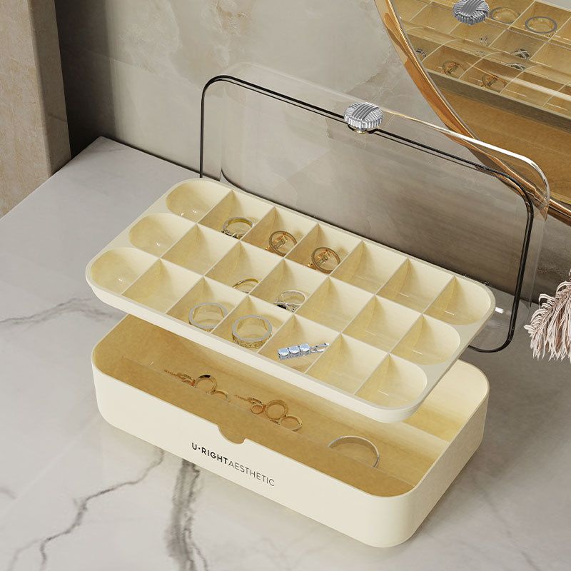 Girls Dorm Multi-Layer Skincare Ring Storage Box Household Desktop Transparent Organizer Rack Perler Beads Classified Organizer Box