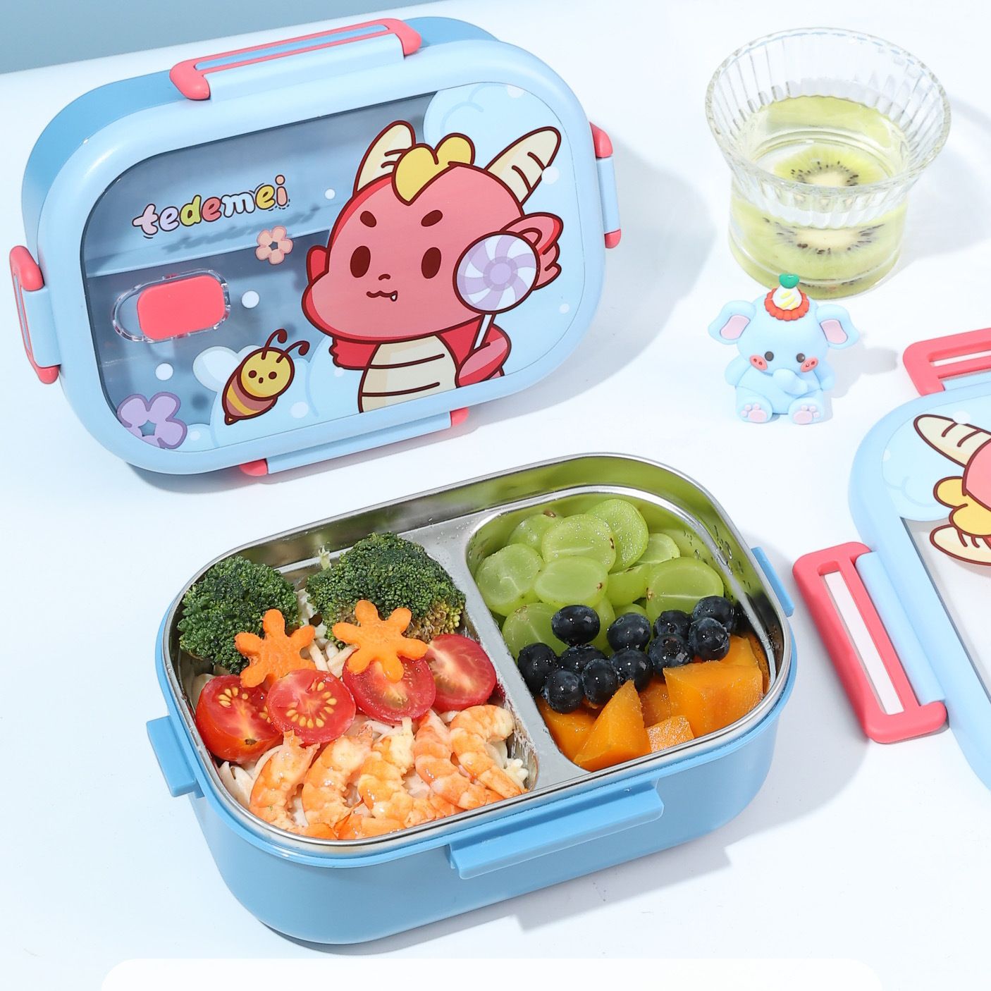 Fiambrera Bento de acero inoxidable 304 al por mayor, fiambrera Bento portátil apta para microondas
