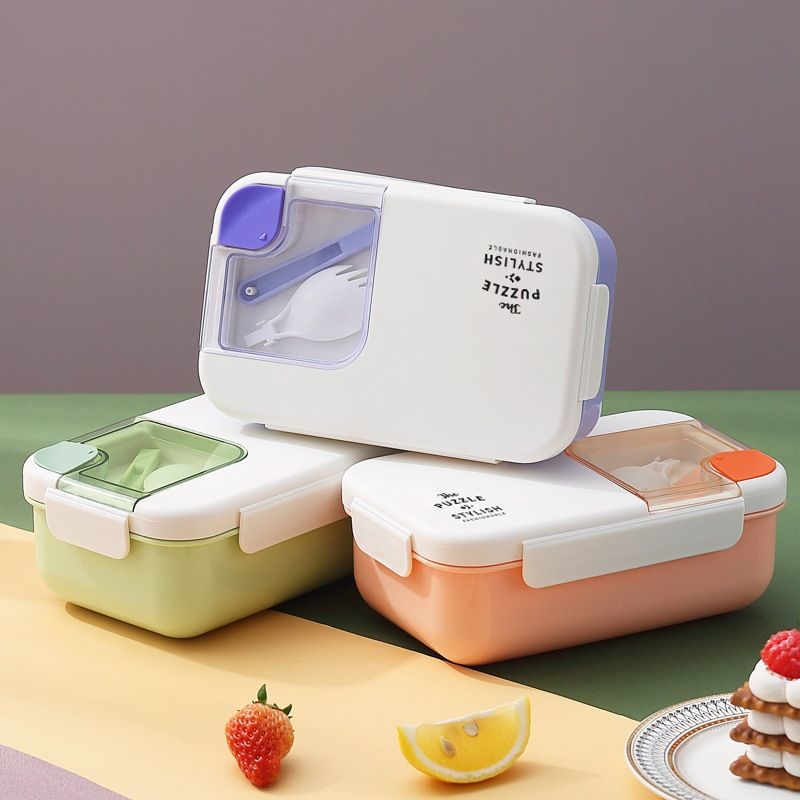 Fiambrera Bento de plástico al por mayor, con compartimentos