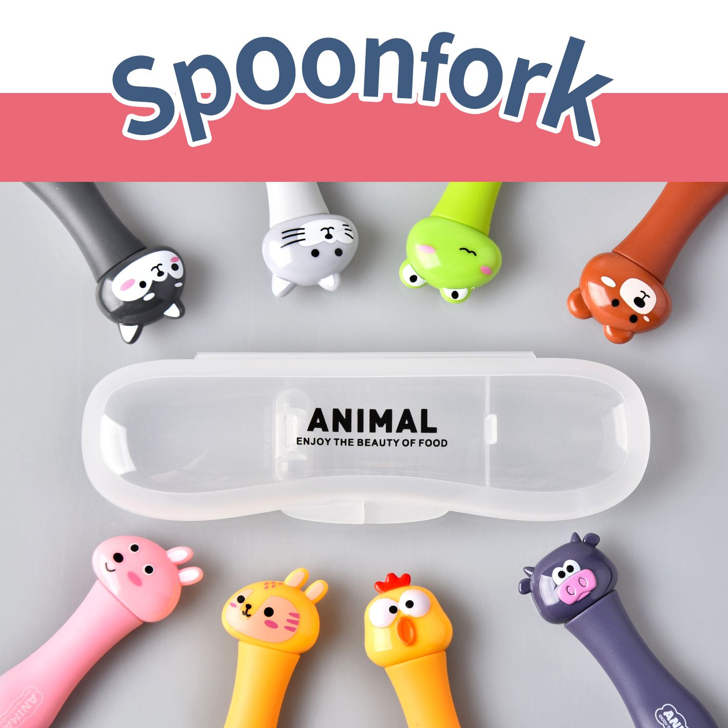 Creative Cartoon 304 Stainless Steel Kids Tableware Baby Eating Feeding Spoon Travel Portable Single Pack