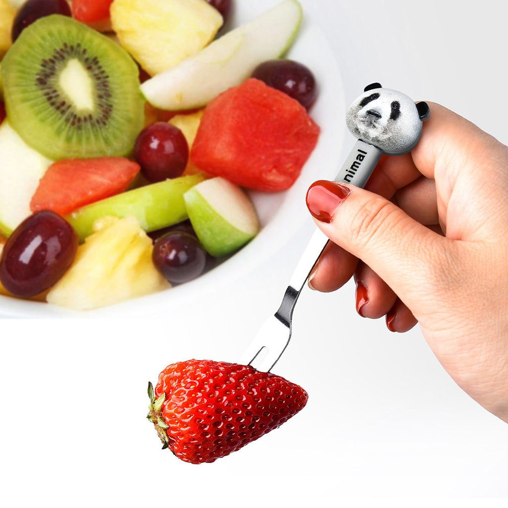 Cartoon Little Bear Frog Household Stainless Steel Fruit Fork Restaurant Dessert Cake Dessert Small Fork Set Gift