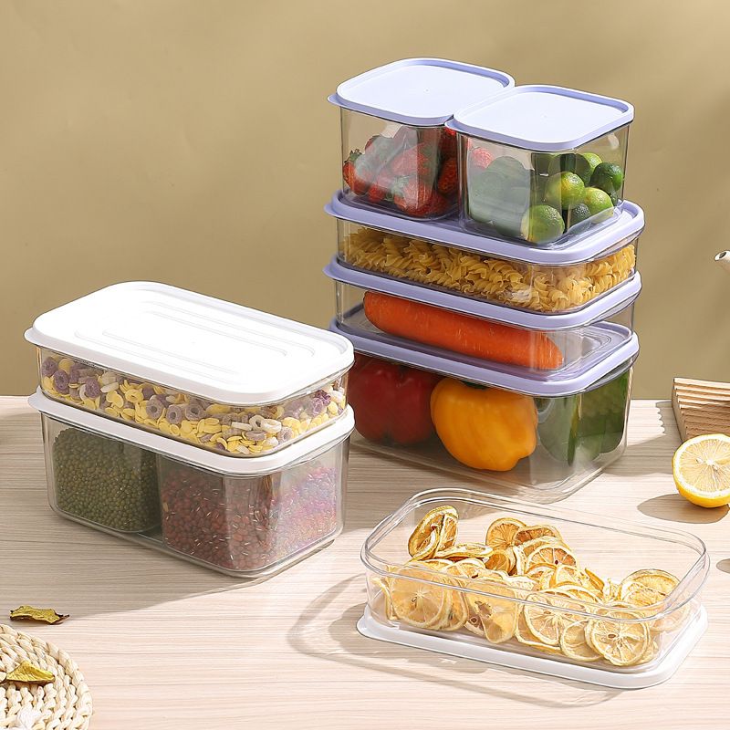 Household Thickened PET Freshness Box Set Kitchen Fridge Classified Storage Box Refrigerated 3-Piece Set