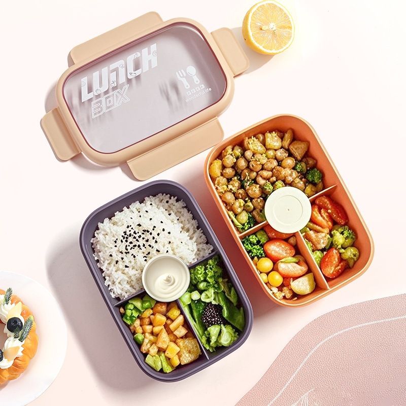 Fiambrera Bento de Plástico al por Mayor, Recipiente Apilable para Alimentos