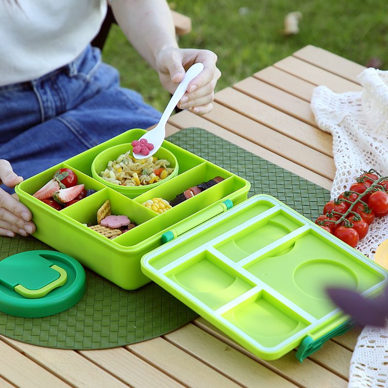 Creative Student Square Building Blocks Lunch Box Portable Lunch Bento Box Large Capacity Travel Camping Food Container