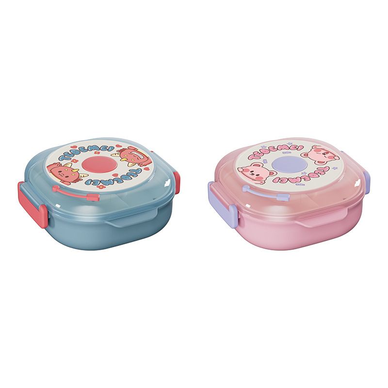 Cartoon 304 Stainless Steel Kids Cute Lunch Box with Lid Sauce Box Student Compartment Lunch Bento Box Food Container