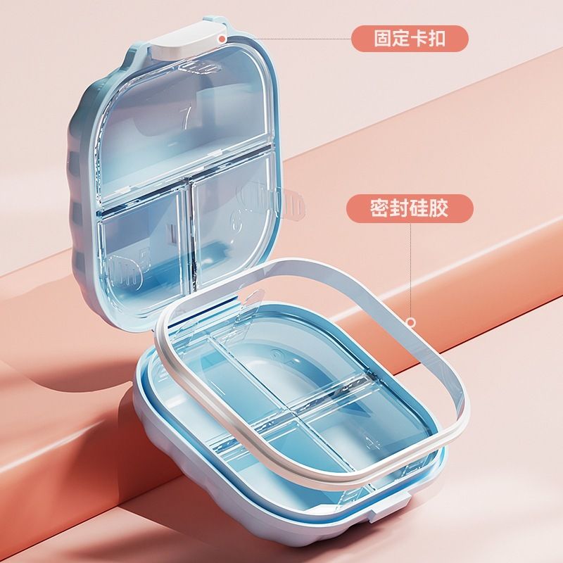 Pill Box Portable Medicine Dispensing Portable Household Pill Dispenser 3 Meals Daily Medicine Reminder Box 7-Day Weekly
