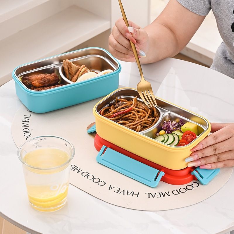 Fiambrera Bento de acero inoxidable 304 al por mayor, para niños y estudiantes, diseño de dibujos animados