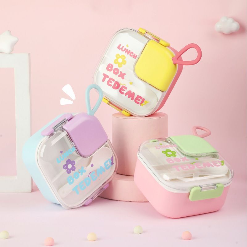 Kids 304 Stainless Steel Baby Food Bowl Set Cartoon Baby Feeding Tableware Spoon Scissors Bento Baby Food Box