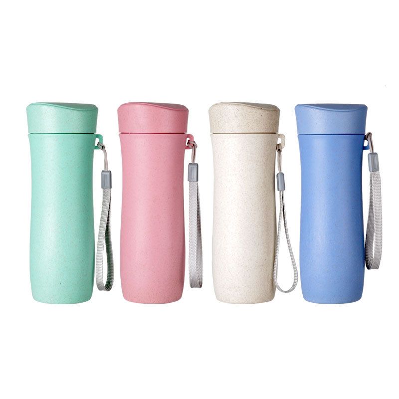 Vaso de agua para niños de trigo y PP al por mayor, portátil para la hidratación diaria de los niños