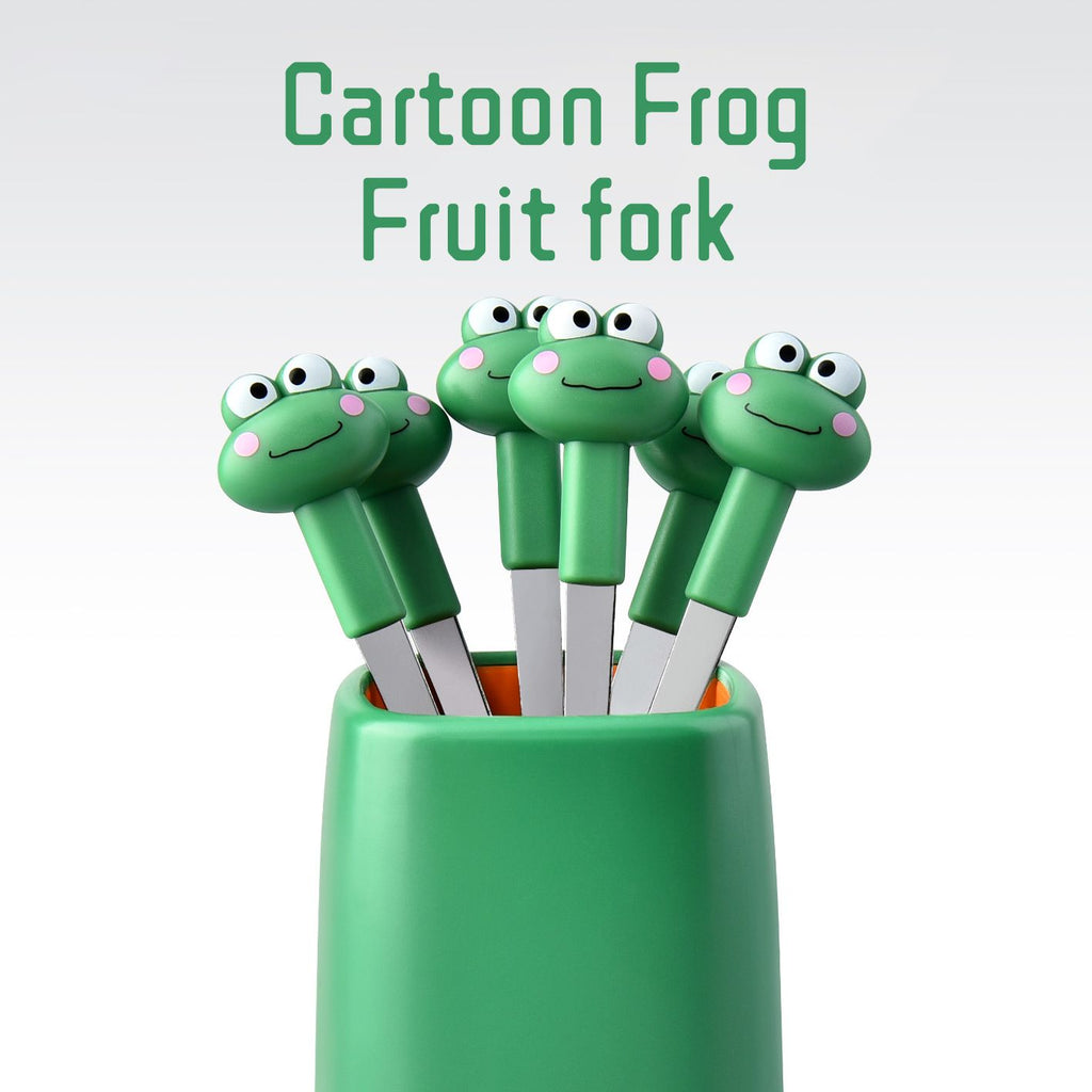 Tenedor de fruta de acero inoxidable al por mayor, diseño de animales bonitos