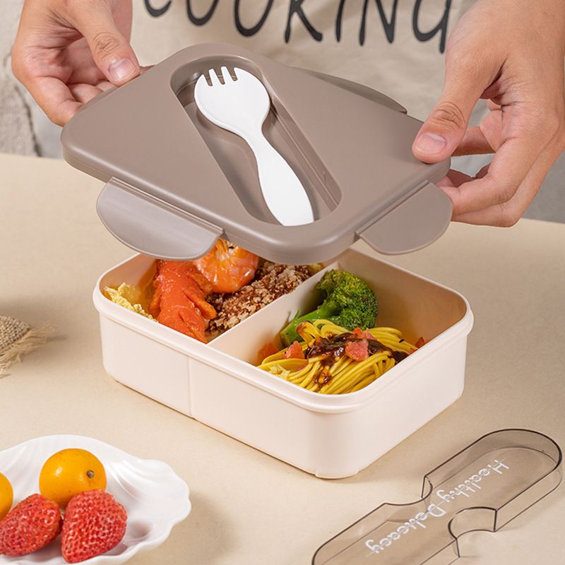 Fiambrera Bento de Plástico al por Mayor, Recipiente Portátil para Preparación de Comidas