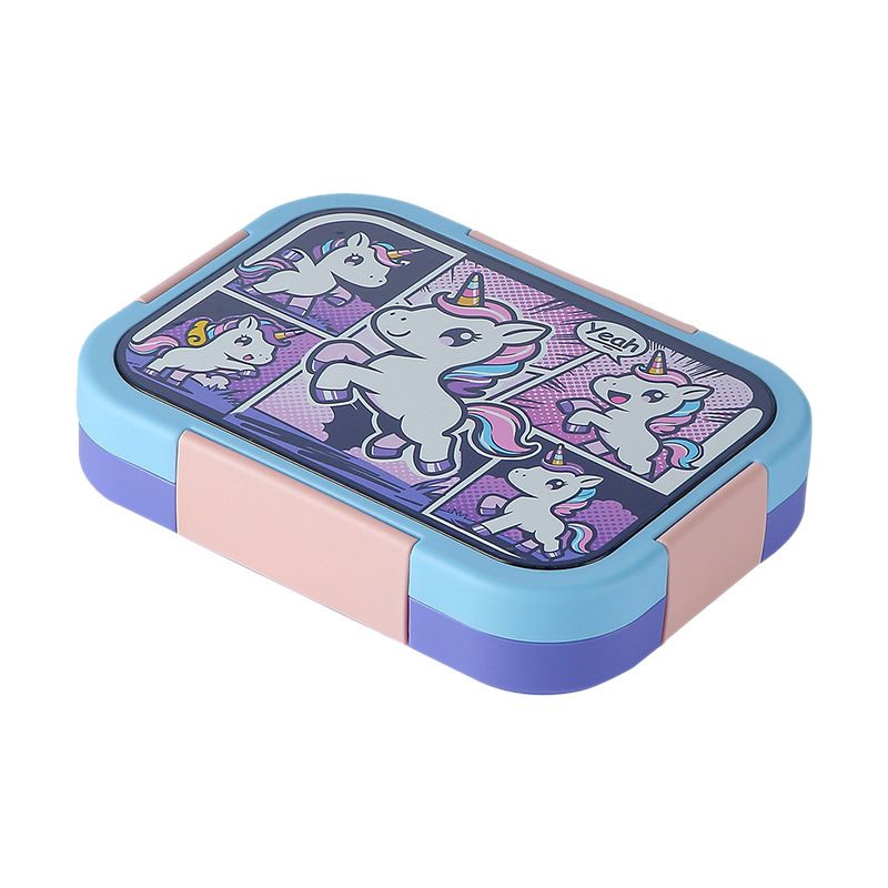 Fiambrera Bento de acero inoxidable al por mayor, recipiente apilable de comida para niños