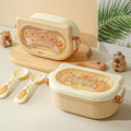 Creative Student Capybara Compartment Lunch Box Office Worker Cute Lunch Bento Box Portable Food Container