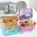 Kids Creative Cartoon 304 Stainless Steel Compartment Lunch Box Student Cafeteria Dorm Takeout Bento Box with Spoon and Fork