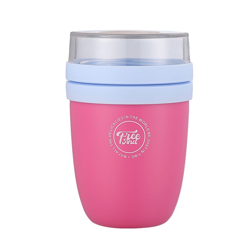 Stylish Student Portable Breakfast Cup Milk Cup Girls Travel Picnic Salad Cup with Lid