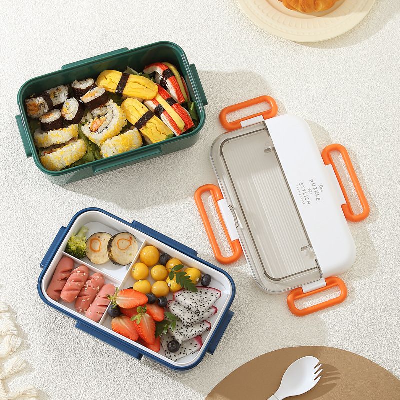 Fiambrera Bento de Plástico al por Mayor, Recipiente Portátil para Preparación de Comidas